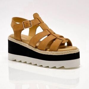 New Free People Mykonos Platform Wedge Fisherman Sandals, Size 8, TTS